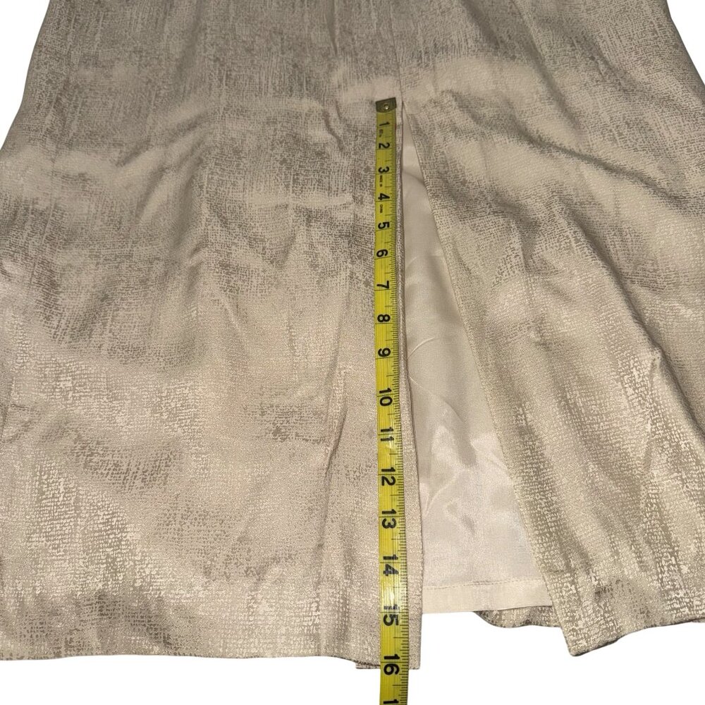 Adrianna Papell 100% Silk Jacket Women's Gold Long Sleeve Vintage Embroidered 16 - Picture 13 of 16